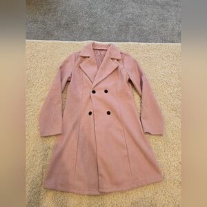 Pink Casual Overcoat Womens Size Small Pastel Soft Lightweight Classic